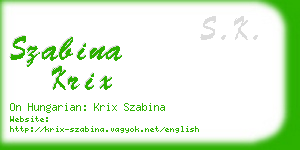 szabina krix business card
